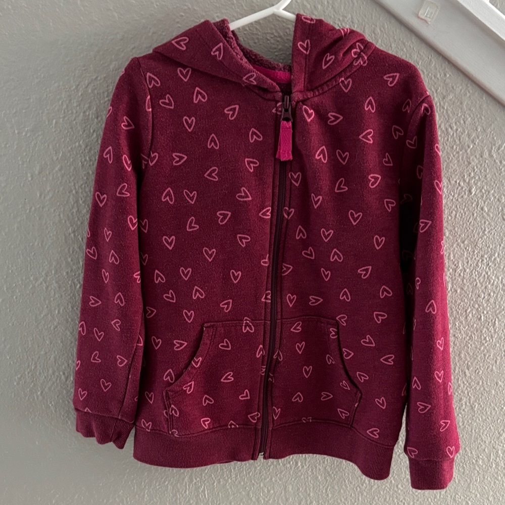 Heart Patterned Kids Hoodies x 2